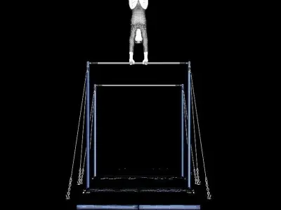 Human gymnastics -uneven bars  3D model