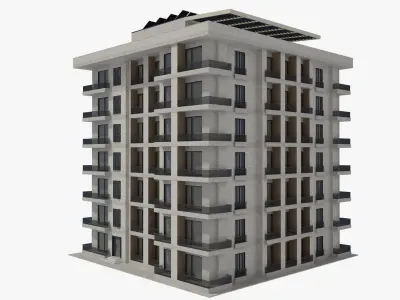 Apartment House with Interior 3D model