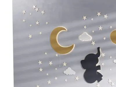 Decorative wall panel for children 3D model