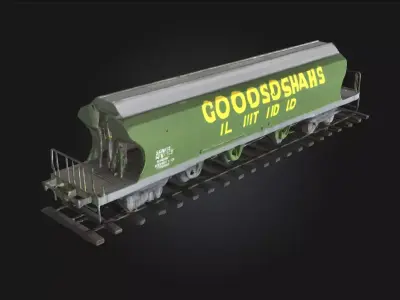 Goods Services Freight Carriage  Functional Train 3D model