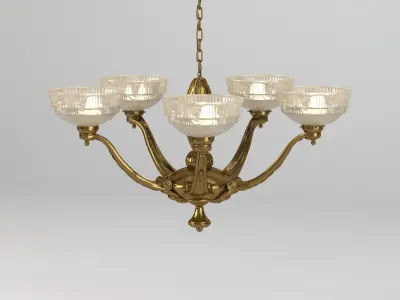 A Fabulous C1920s Art Deco Chandelier 3D model