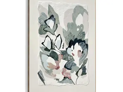 Plaster Two Photo Frame 395 Low-poly 3D model