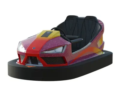 Bumper Car Pink Low-poly 3D model