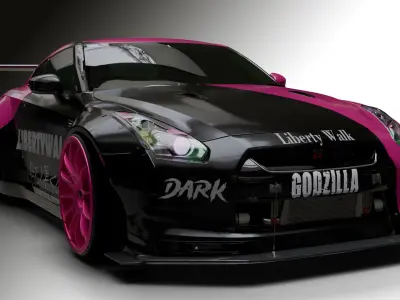 Nissan GTR R35 LB  Low-poly 3D model