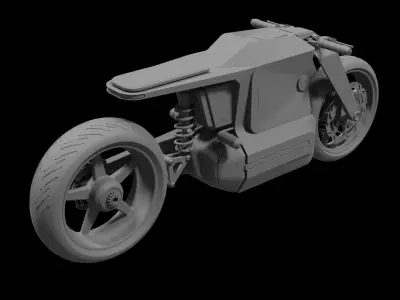 Futuristic Electric Motorcycle Low-poly 3D model