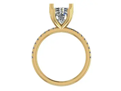 5 size single solitaire collection  half way diamond on shank  3D print model