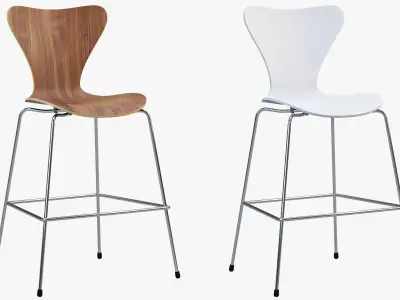 Fritz Hansen Series 7 counter stool 3D model