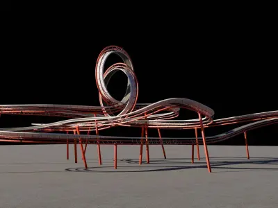 Ultra-Detailed 3D Stunt Track Low-poly 3D model