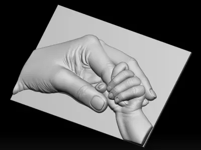 Hand of mother and child 3D print model 3D print model