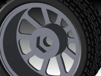 rueda wheel with tire Free 3D model