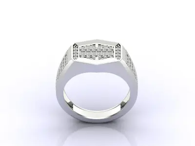 Print Ready STL 3DM  Gents Rings Diamond Men Ring  3D print model 102