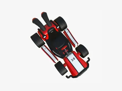 Cartoon Kart I01 Red - Vehicle Racing Design Low-poly 3D model