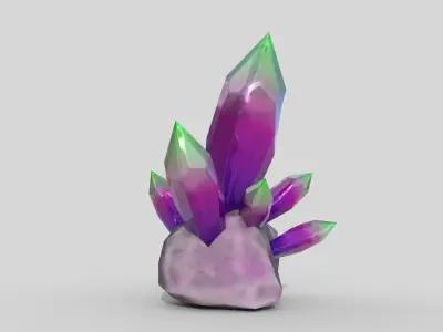Crystals crystal Low-poly 3D model