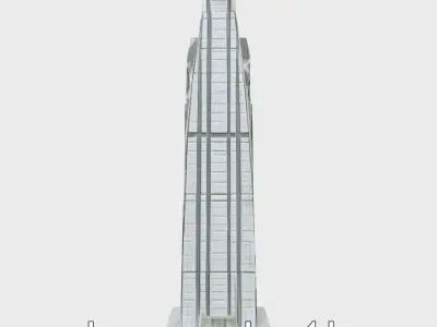 Futuristic Skyscraper Architectural Design Low-poly 3D model