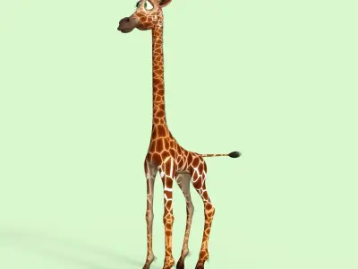 Cartoon Giraffe Rigged 3D model