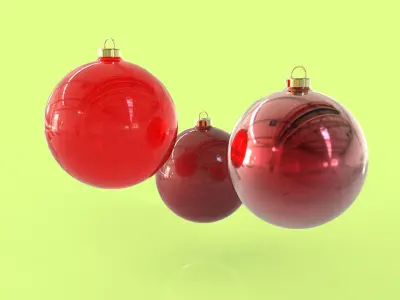 Glass christmas decoration Red baubles  Free 3D model