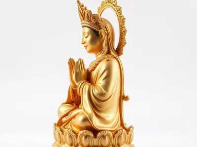 Golden Buddha Statue model pack Low-poly 3D model