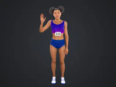 Athlete Runner Low-poly 3D model