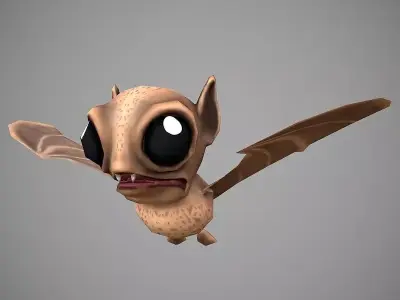 Bat Cartoon Low-poly 3D model
