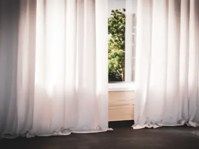 Curtain pair of curtains 3D model