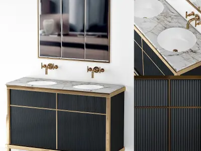 bathroom collection low poly 3d model pieces Low-poly 3D model