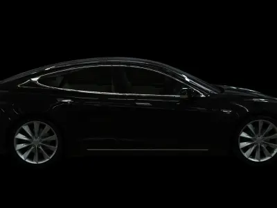 Realistic Car Tesla Model S Realistic PBR Vehicle with Interior  Low-poly 3D model