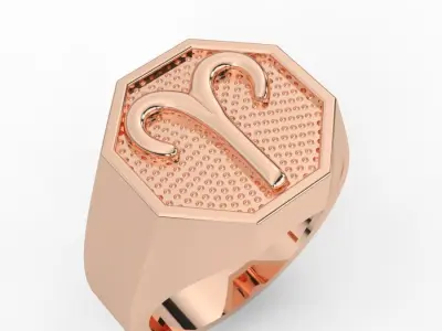 ring twelve symbols of the zodiac Silver Gold  Print 3D print model