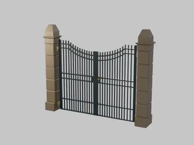 Exterior Gate Low-poly 3D model