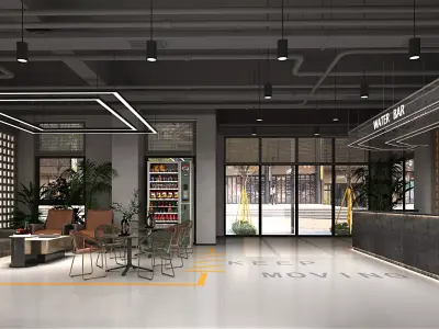 Gym fitness center interior  3D model