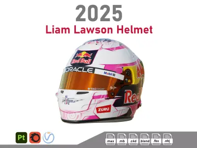 F1 Liam Lawson Helmet 2025 3D model