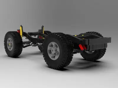 Suspension Toyota Land Cruiser J71 3D model