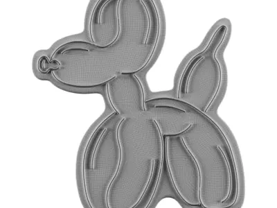 Balloon Dog Neon Sign 3D model