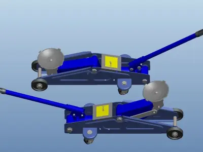 Horizontal hydraulic jack 3D model