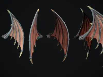 Deamon Wings Low-poly 3D model