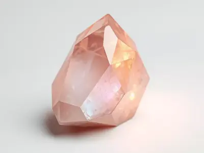 Rose Quartz Gemstone model pack Low-poly 3D model