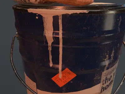 Paint Bucket Low-poly 3D model