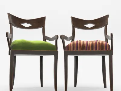 Dining wooden chair cartoon 3D model