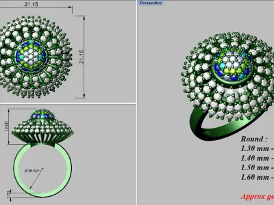 light weight gold diamond rings-C111116SKCH2026054-wt-10-15 3D print model