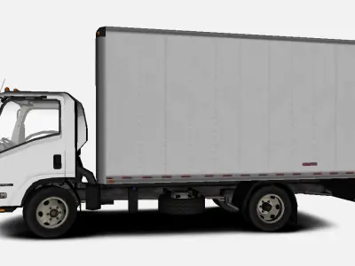Isuzu NPR 2017 US-Spec Box Truck Gameready Low-poly 3D model