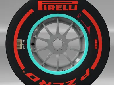 W06 Supersoft front tyre Low-poly 3D model
