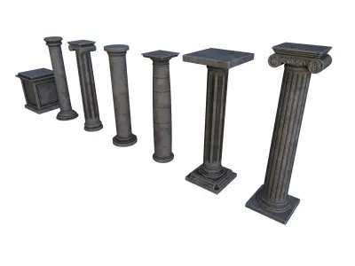 Pillars 03 Low-poly 3D model
