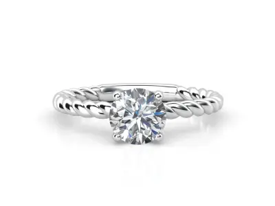 di021 diamond engagement ring with twist 3D print model