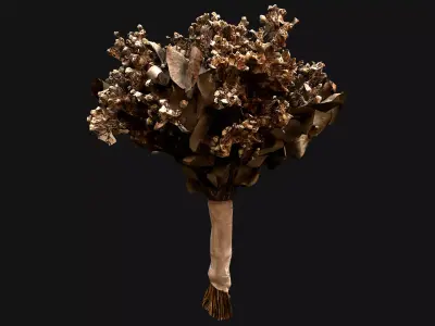 Wedding Bouquet Dried Flowers Bride Low-poly 3D model