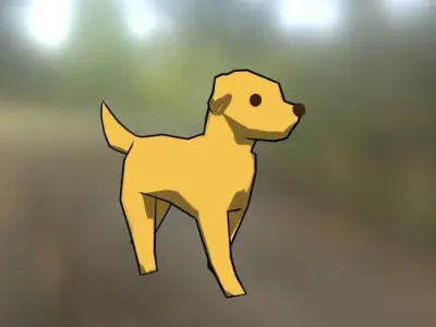 Anime Dog Low-poly 3D model