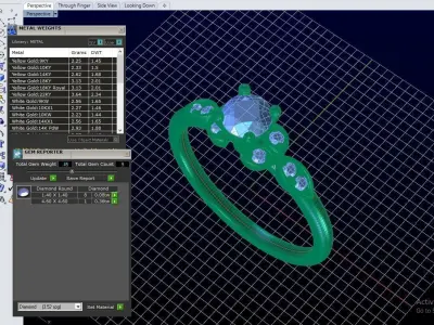 ZDR088 engagement ring with diamonds 3D print model