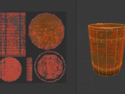 Barrel Low-Poly Mobile Game Model Free low-poly 3D model