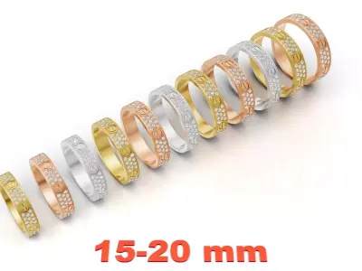 LOVE Ring Small Paved 3D print model