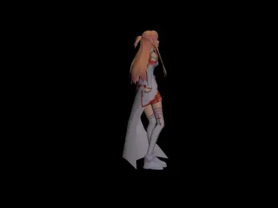 Asuna Yuuki - Idle Low Poly Rigged  Free low-poly 3D model