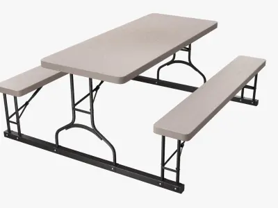 Folding Picnic Table Rectangular 3D model