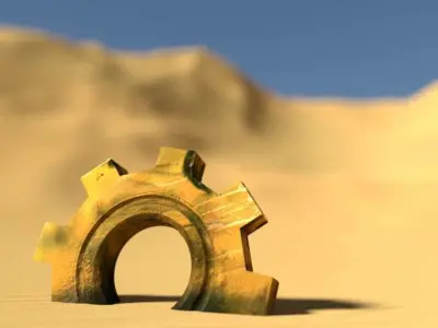 Zany 3D Scribble - Mockup Game Desert Scene Free 3D model